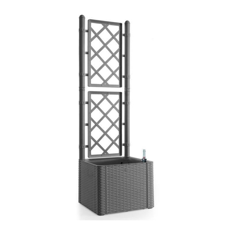 STEFANPLAST - Deluxe flower box - square with mesh stone gray - 43x43x