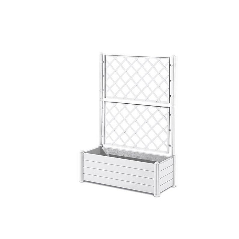 STEFANPLAST Rectangular flower box with lattice - Wood finish - 100 x
