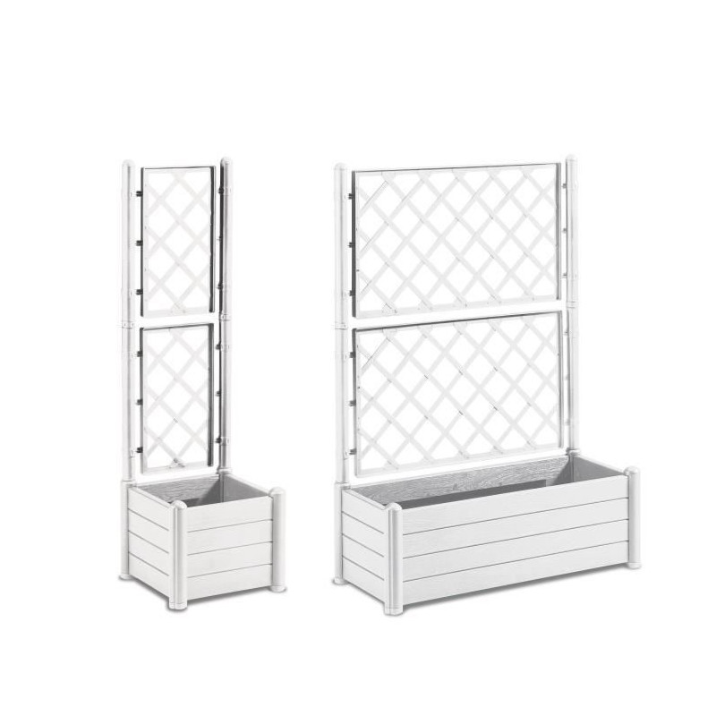 STEFANPLAST Rectangular flower box with lattice - Wood finish - 100 x