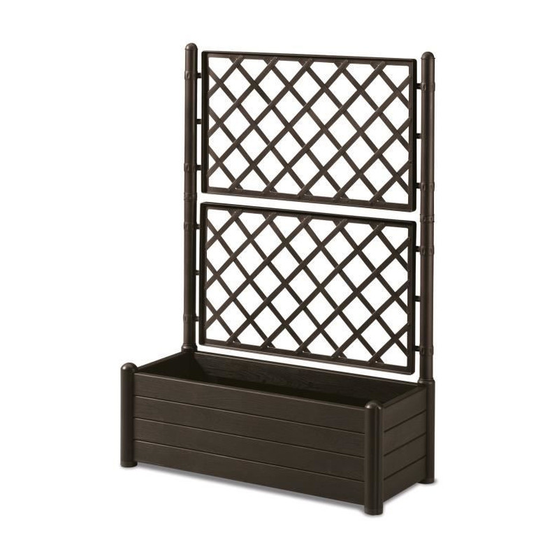 STEFANPLAST Rectangular flower box with lattice - Wood finish - 100 x