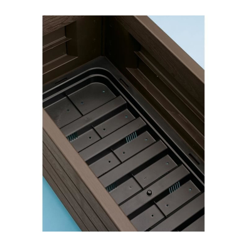 STEFANPLAST Rectangular flower box with lattice - Wood finish - 100 x