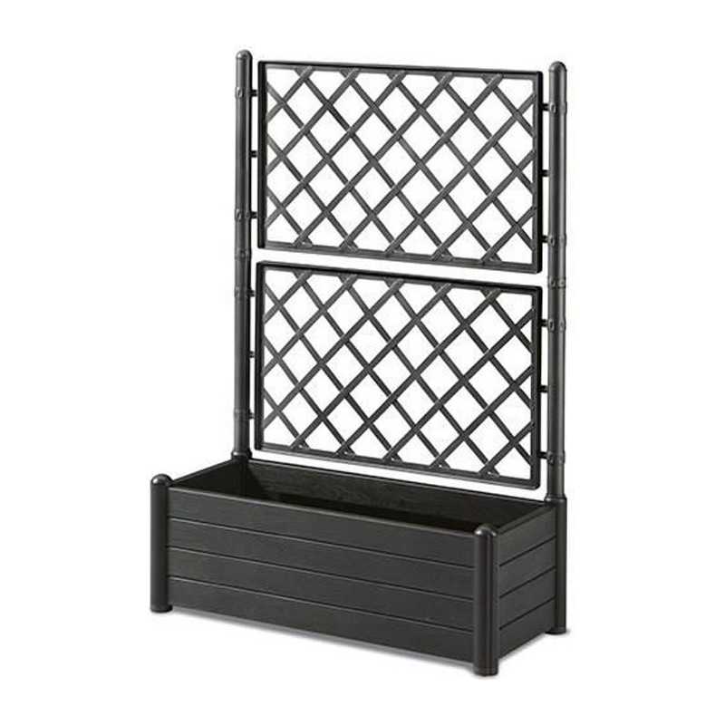 STEFANPLAST Rectangular flower box with trellis - Wood finish - 100 x