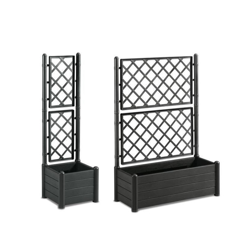 STEFANPLAST Rectangular flower box with trellis - Wood finish - 100 x