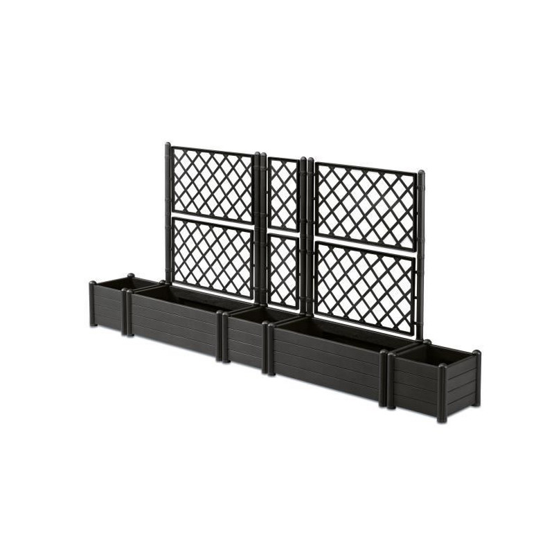 STEFANPLAST Rectangular flower box with trellis - Wood finish - 100 x