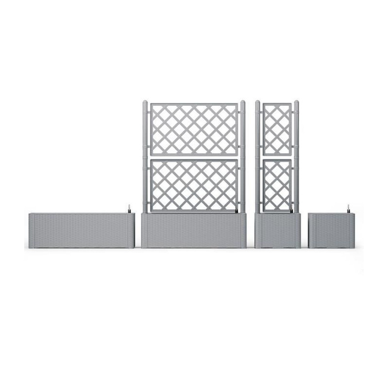 STEFANPLAST - Flower box Italia - rectangular with mesh stone gray