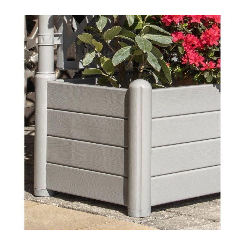 STEFANPLAST - Flower box Italia - rectangular with mesh stone gray