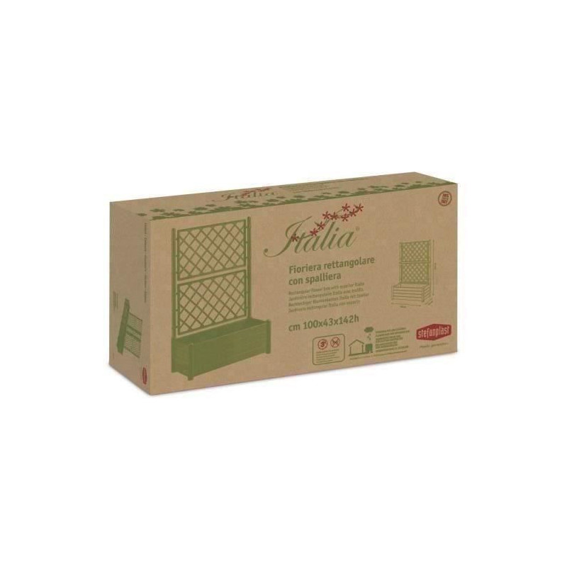 STEFANPLAST - Flower box Italia - rectangular with mesh stone gray