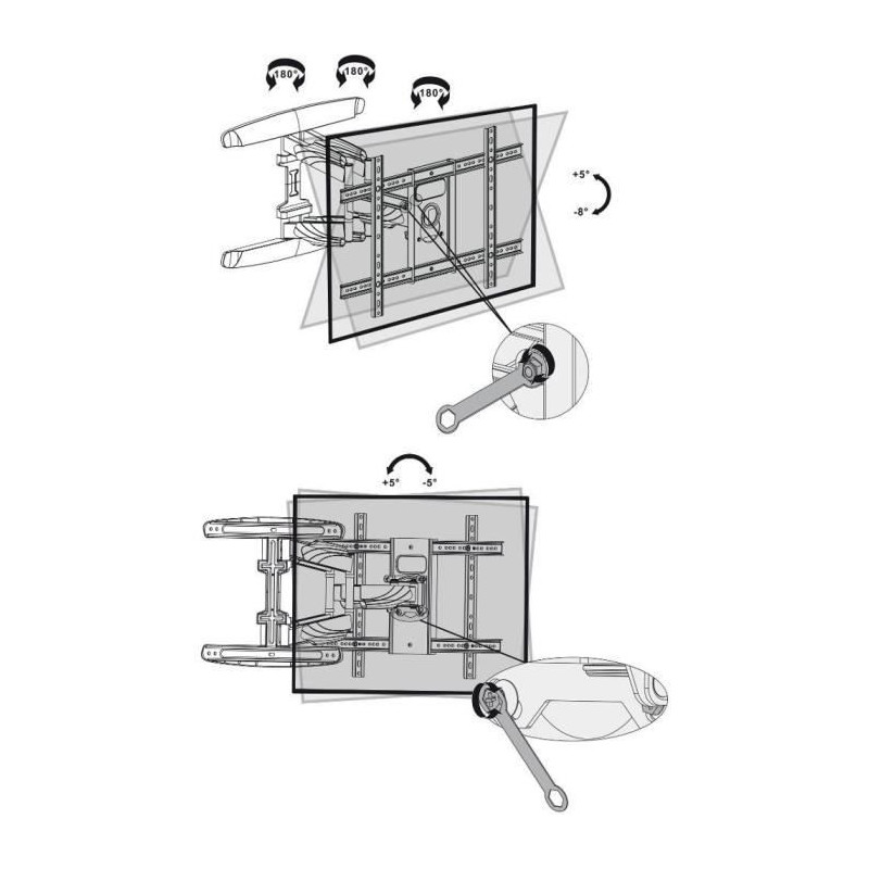 Extendable adjustment. Slim TV mount - Stell - SHO 7620
