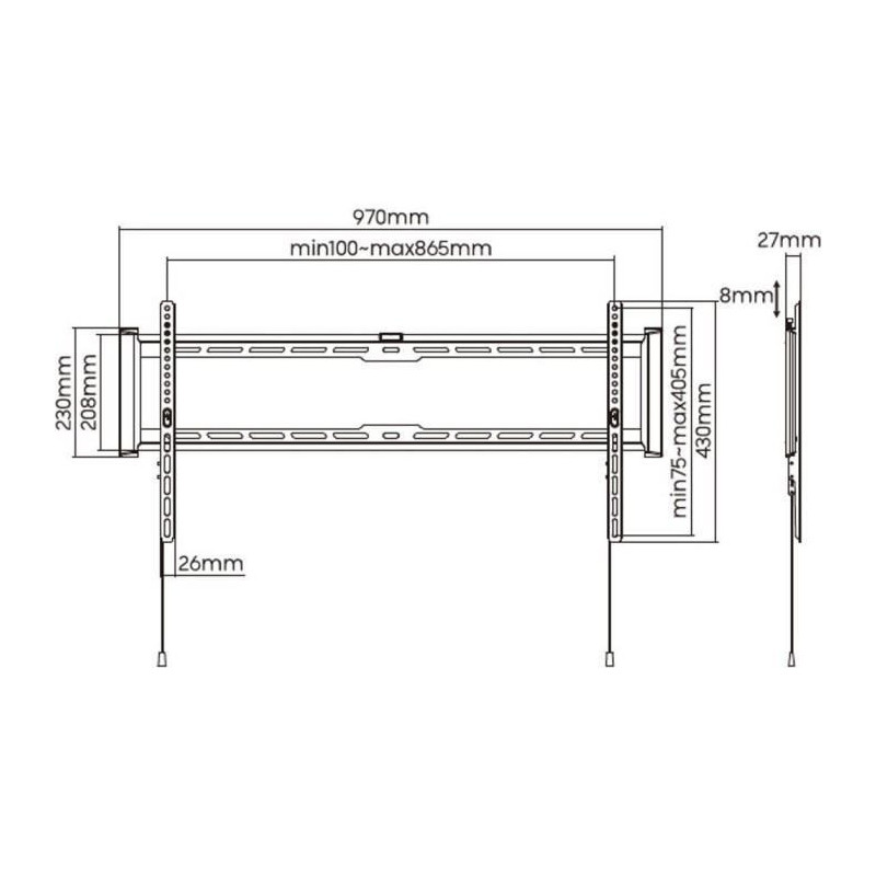 Fixed TV support - SLIM - Stell - SHO 7210