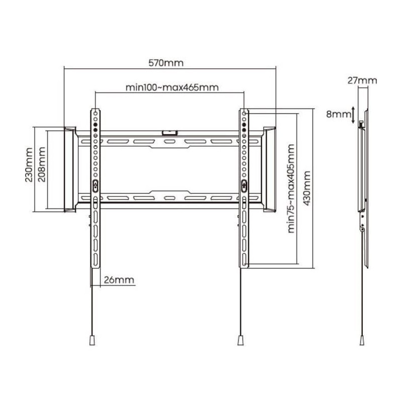 Fixed TV support - SLIM - Stell - SHO 7200