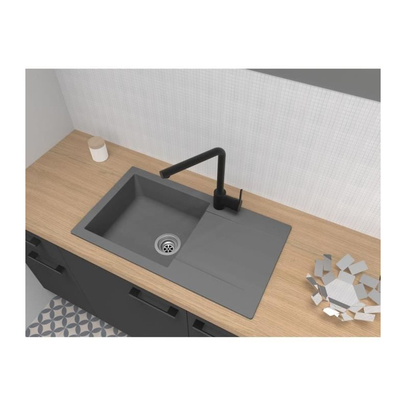 Stradour Sink to Einna Einna, in SMC Gray Concrete - 16, 1 Bac, Dim. 7