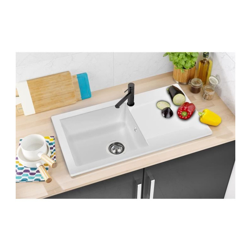 STRADOUR Sink built in EINNA, in SMC WHITE UNI - 17, 1 bowl, size 78 *