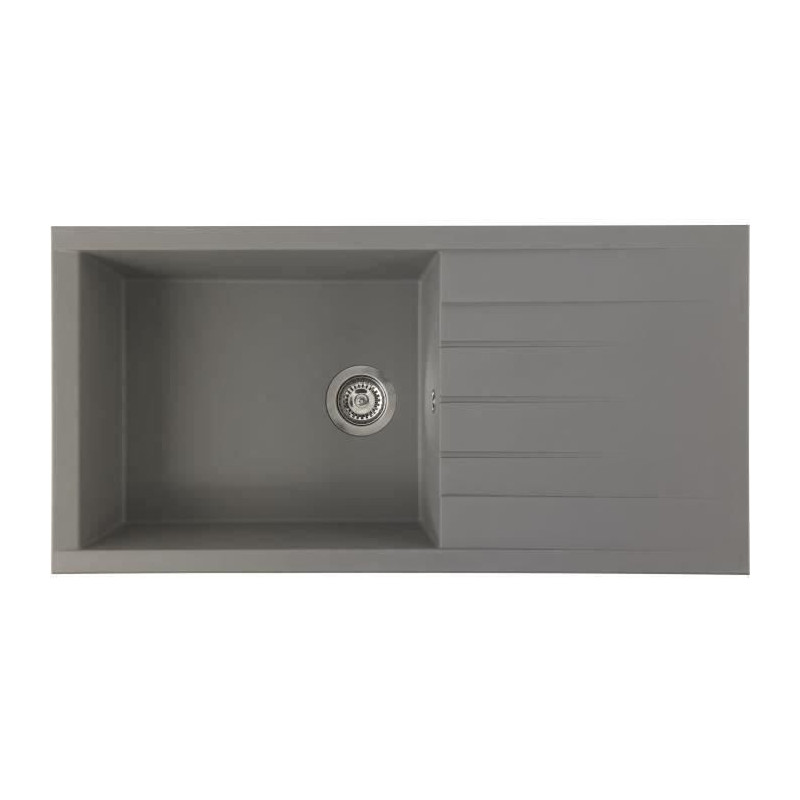 STRADOUR CUBE built-in sink in SMC CONCRETE GRAY - 16, 1 tray, dim. 10