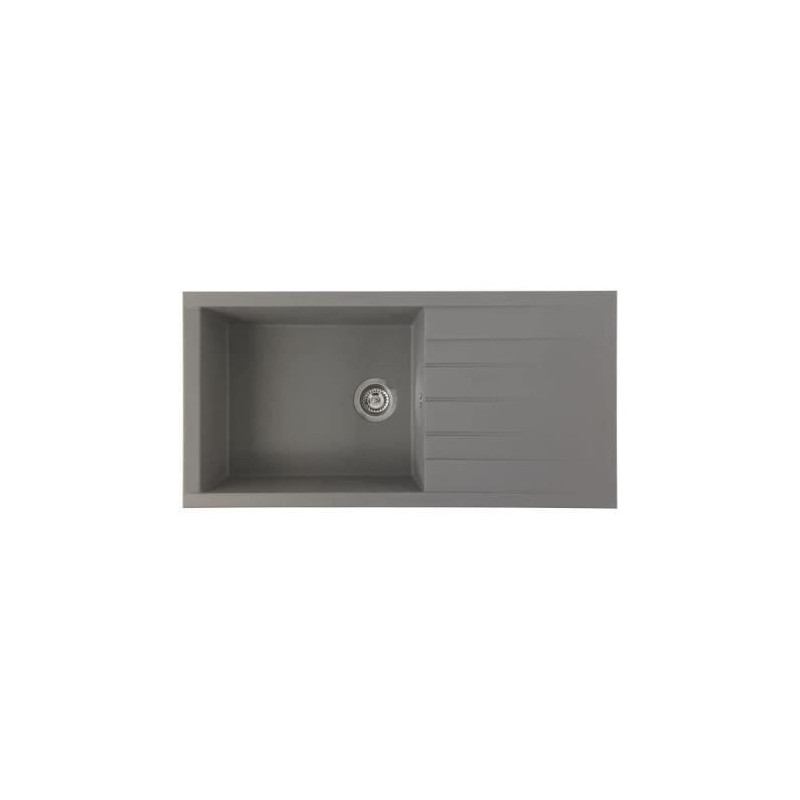 STRADOUR CUBE built-in sink in SMC CONCRETE GRAY - 16, 1 tray, dim. 10