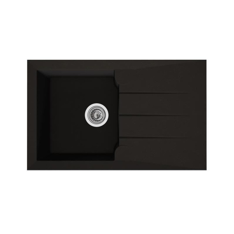 Sink - BMC resin - Black - Built-in - STRADOUR - Alineo 1C - 81 x 50 c