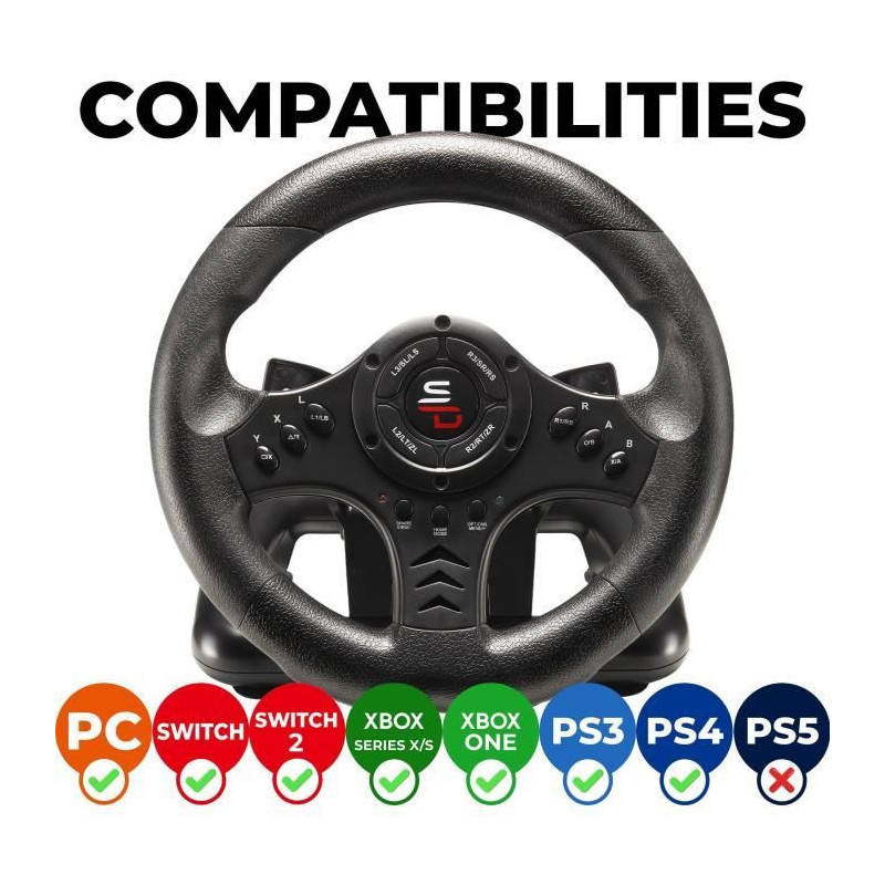 SUBSONIC - SV450 - Racing Wheel - Compatible Xbox Series, Switch, PS4,