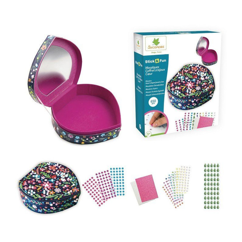 Sycomore - Heart jewelry box Dimensions: 20 x 6 x 18.5 cm to personali