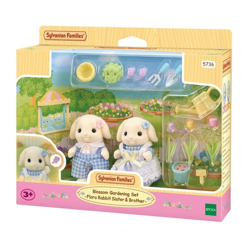 Doll - SYLVANIAN FAMILIES - Brother and Sister Rabbit Aries - Gardenin