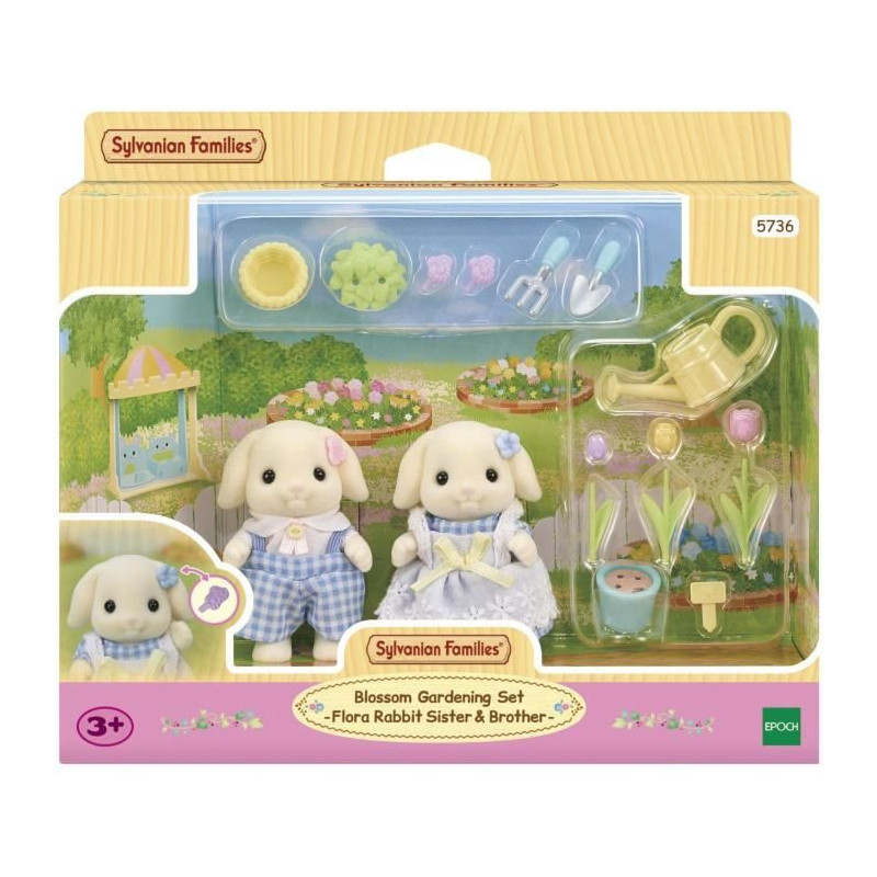 Doll - SYLVANIAN FAMILIES - Brother and Sister Rabbit Aries - Gardenin