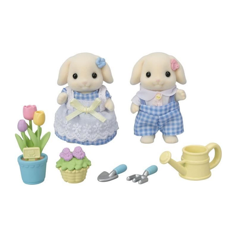 Doll - SYLVANIAN FAMILIES - Brother and Sister Rabbit Aries - Gardenin