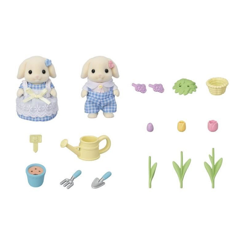 Doll - SYLVANIAN FAMILIES - Brother and Sister Rabbit Aries - Gardenin