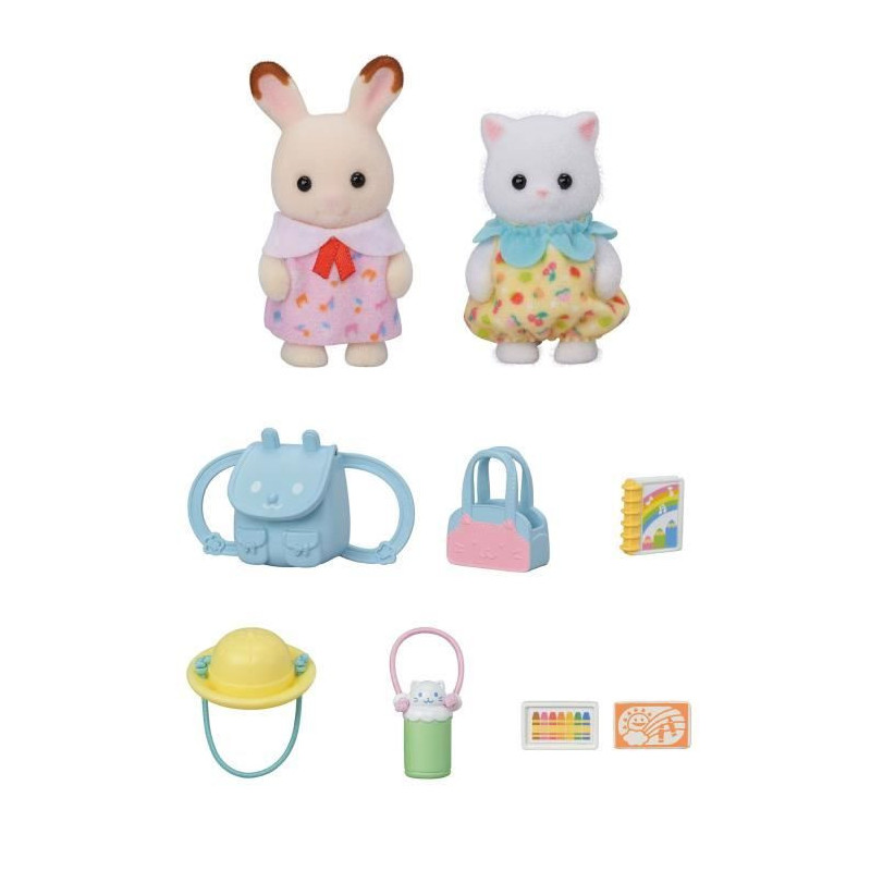 The Baby Duo on a Walk - SYLVANIAN FAMILIES - 5747 - Chocolate Rabbit