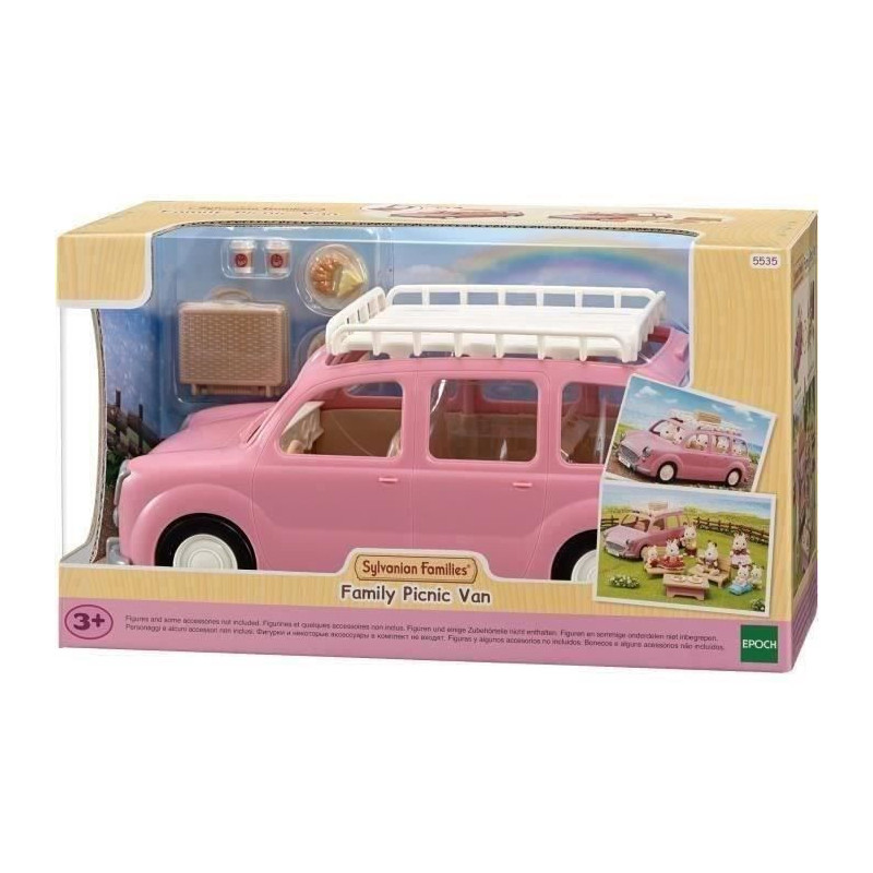 The pink minivan and picnic set