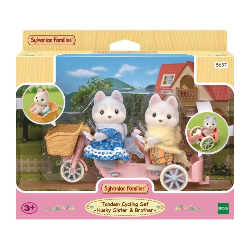 Sylvanian Families - Husky siblings and their tandem