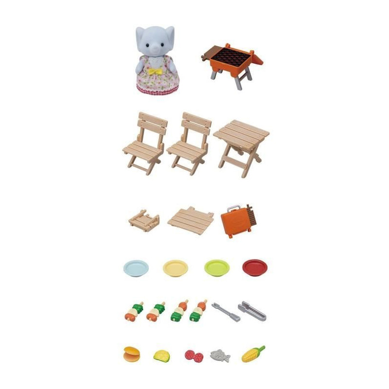 Sylvanian Families - The Elephant Girl and Her Picnic Set