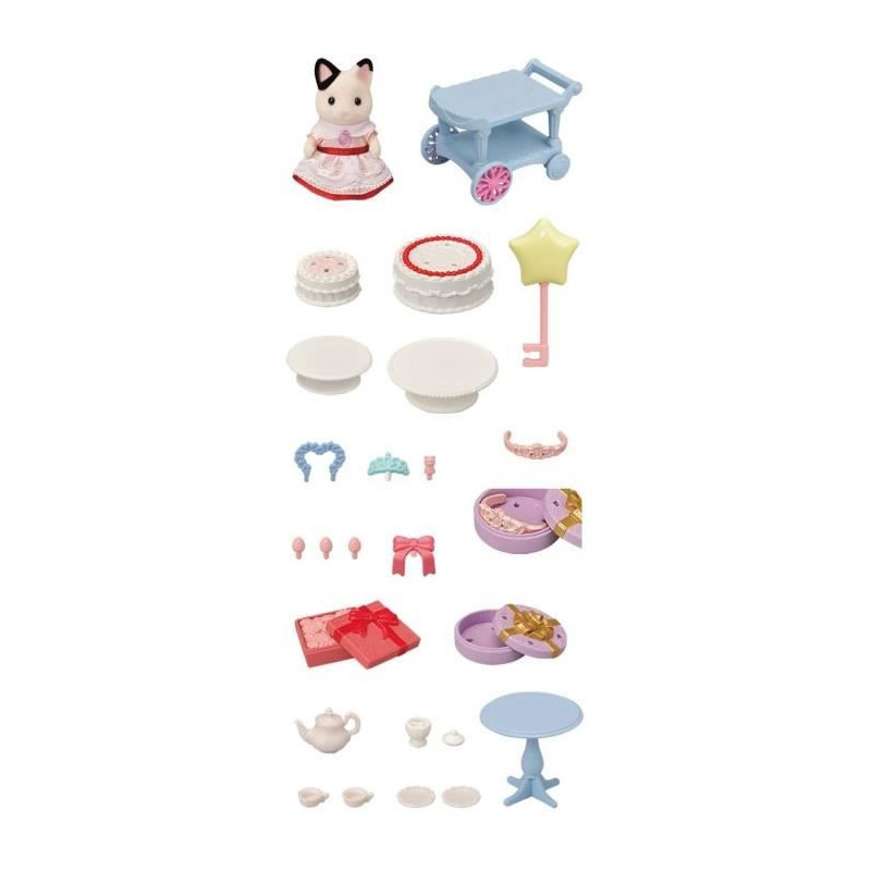 The girl with two -tone cats and her birthday snack - Sylvanian Famili