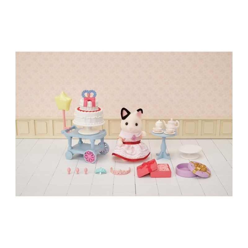 The girl with two -tone cats and her birthday snack - Sylvanian Famili