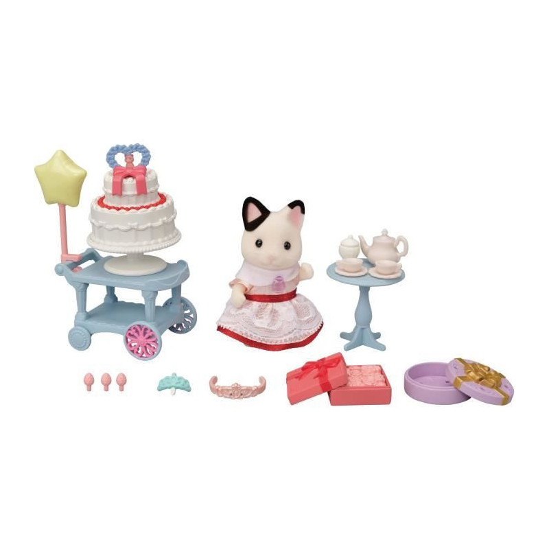 The girl with two -tone cats and her birthday snack - Sylvanian Famili