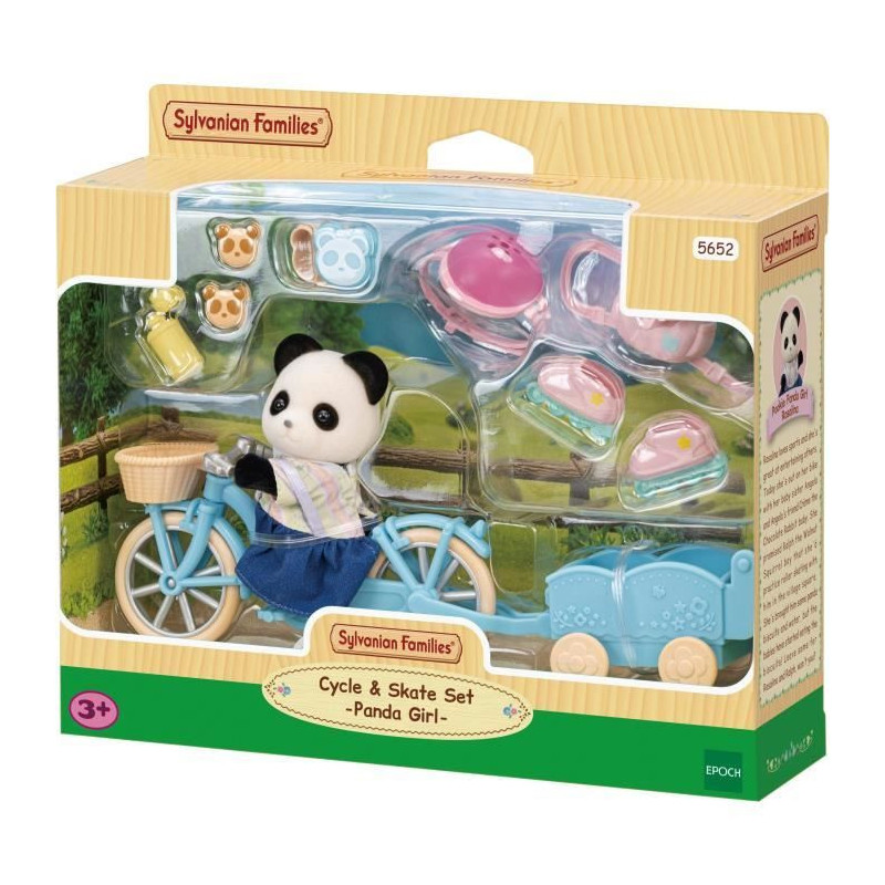 The girl Panda, her bike and her trailer - Sylvanian Families - 5652 -