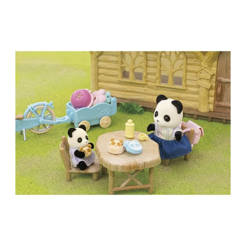 The girl Panda, her bike and her trailer - Sylvanian Families - 5652 -