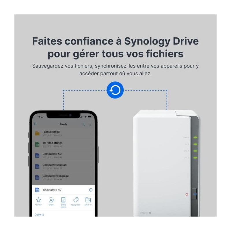 NAS server - SYNOLOGY - DS223J - 2 bays
