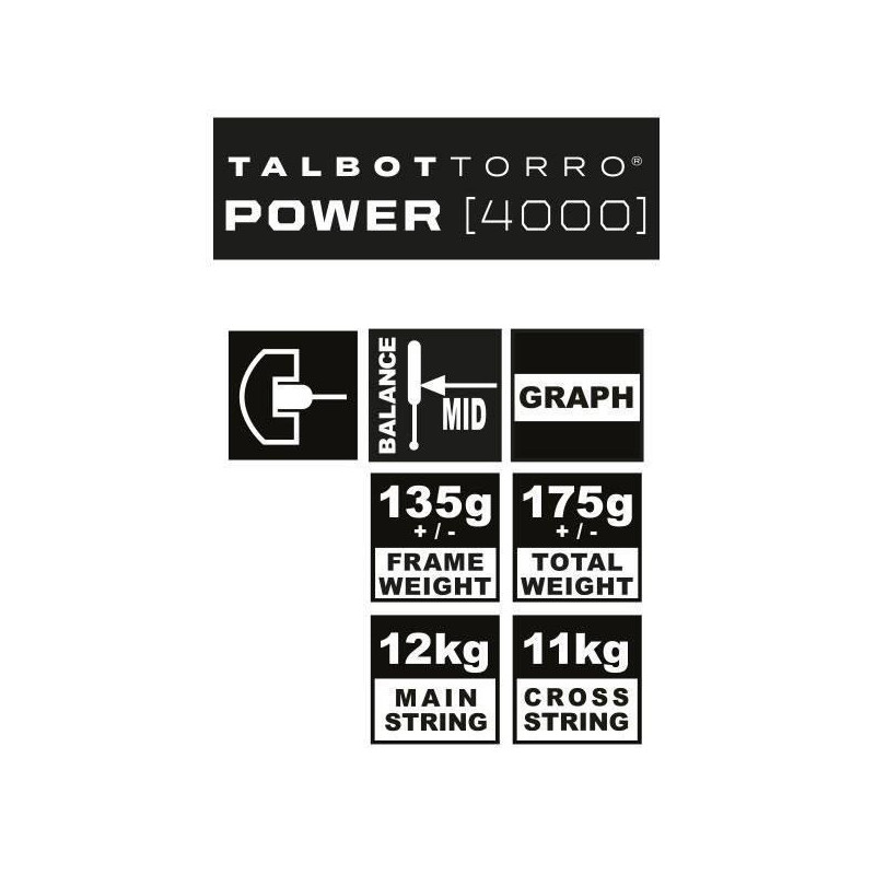 Squash racket - TALBOT TORRO - POWER 4000 - U-shaped profile - US 500