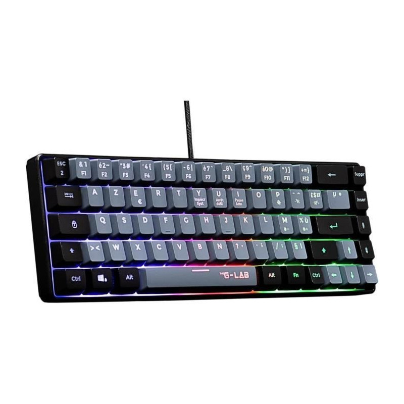Gaming Keyboard - THE G-LAB - KEYZ-HYDRO-GRB/FR - 60% Membrane 2 color