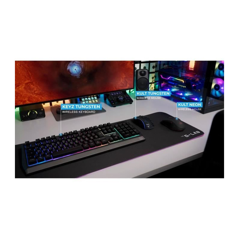 Wireless Gaming Mouse - The G-Lab - KULT-KRYPTON - Black