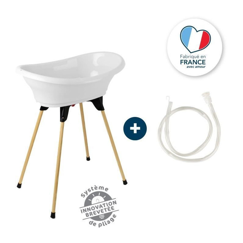 THERMOBABY TUB KIT VASCO White Lily of the valley: bathtub + feet + dr