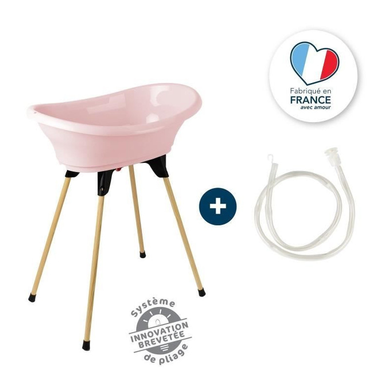 THERMOBABY TUB KIT VASCO Powder pink: bathtub + feet + drain hose
