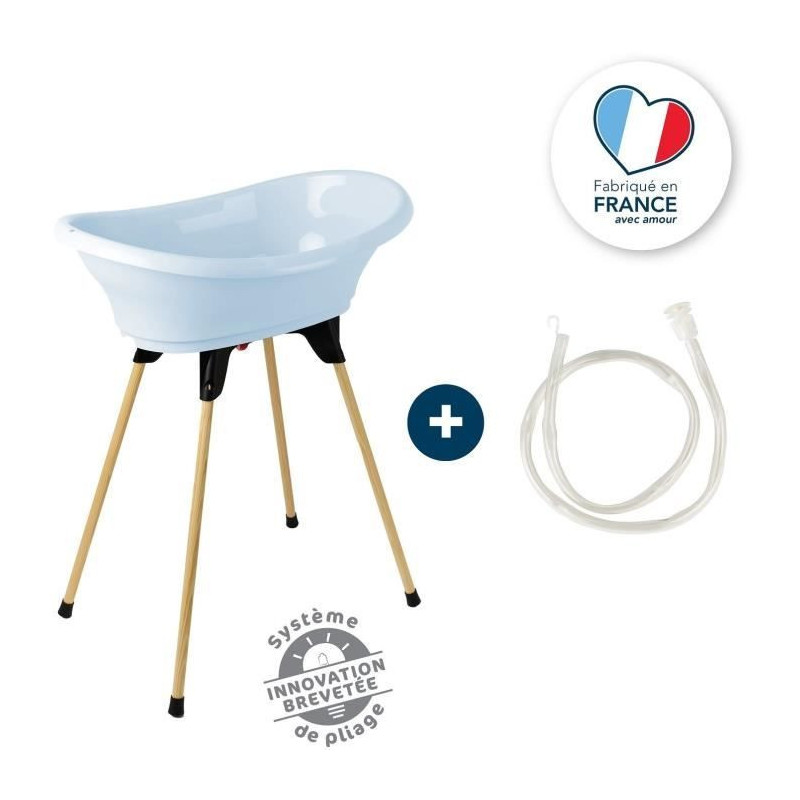 THERMOBABY BATH KIT VASCO Fleur Bleue: bathtub + feet + drain hose