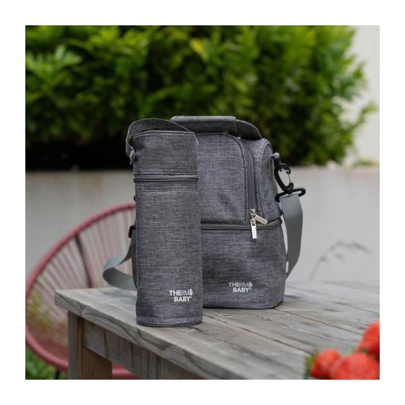 THERMOBABY baby bottle holder - insulated - heather gray