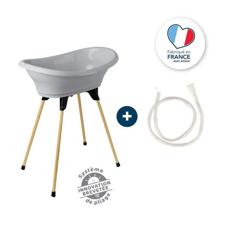 THERMOBABY Bath kit VASCO Charm gray: bath + feet + drain pipe