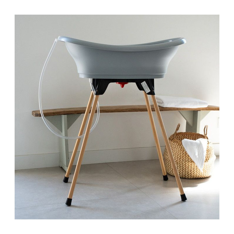 THERMOBABY Bath kit VASCO Charm gray: bath + feet + drain pipe