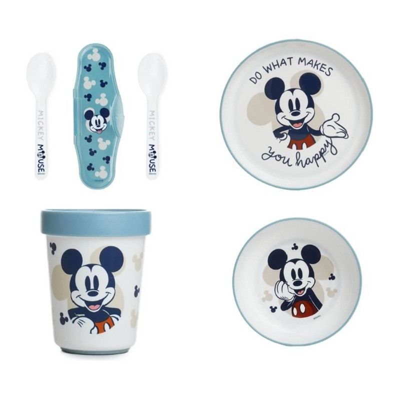 THERMOBABY MICKEY 2nd age meal pack - 3 plates + a cup + 1 spoon