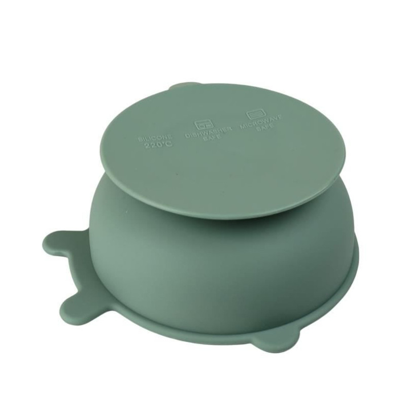 Suction cup bowl - THERMOBABY - Silicone - Cactus Green - Non-slip and