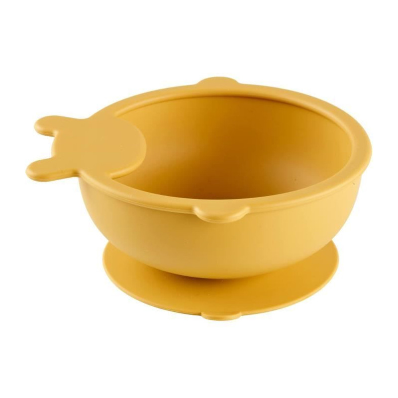 Suction Cup Bowl - THERMOBABY - Silicone - Honey Yellow, non-slip and