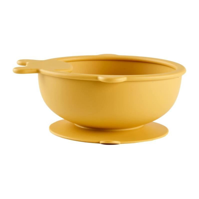 Suction Cup Bowl - THERMOBABY - Silicone - Honey Yellow, non-slip and