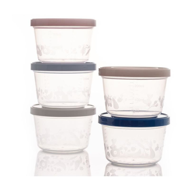 5 x 250ml storage boxes