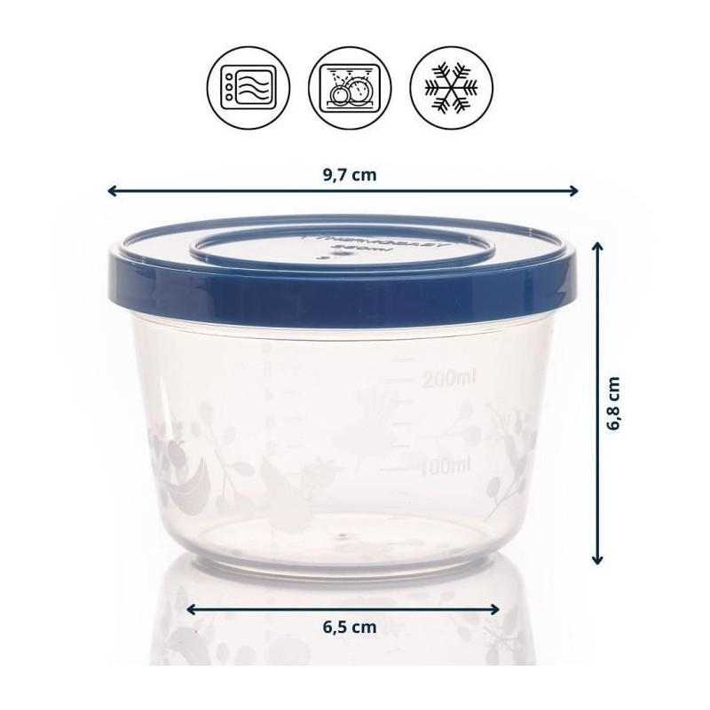 5 x 250ml storage boxes